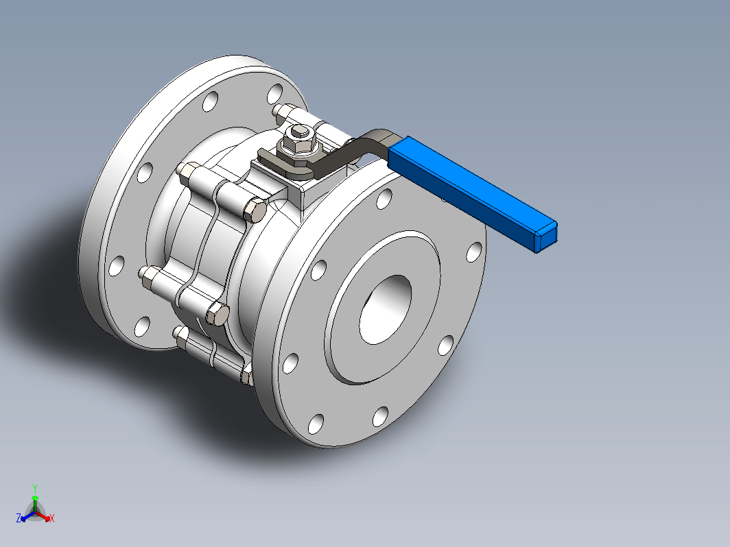 spherical-valve球形阀3D数模图纸 Solidworks设计 附x_t igs