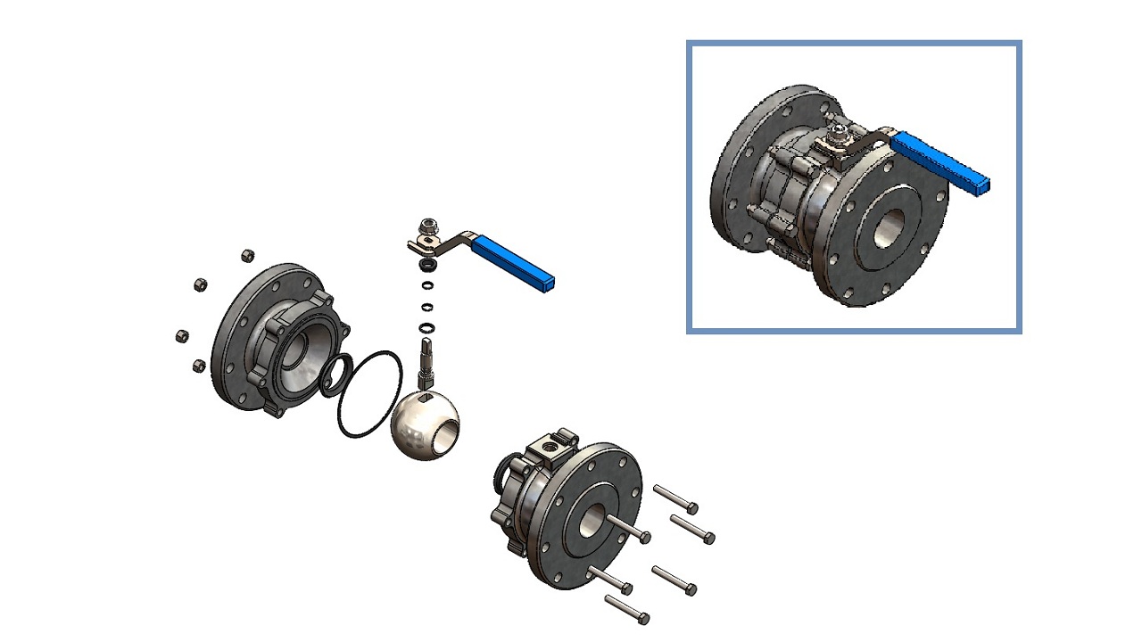 spherical-valve球形阀3D数模图纸 Solidworks设计 附x_t igs