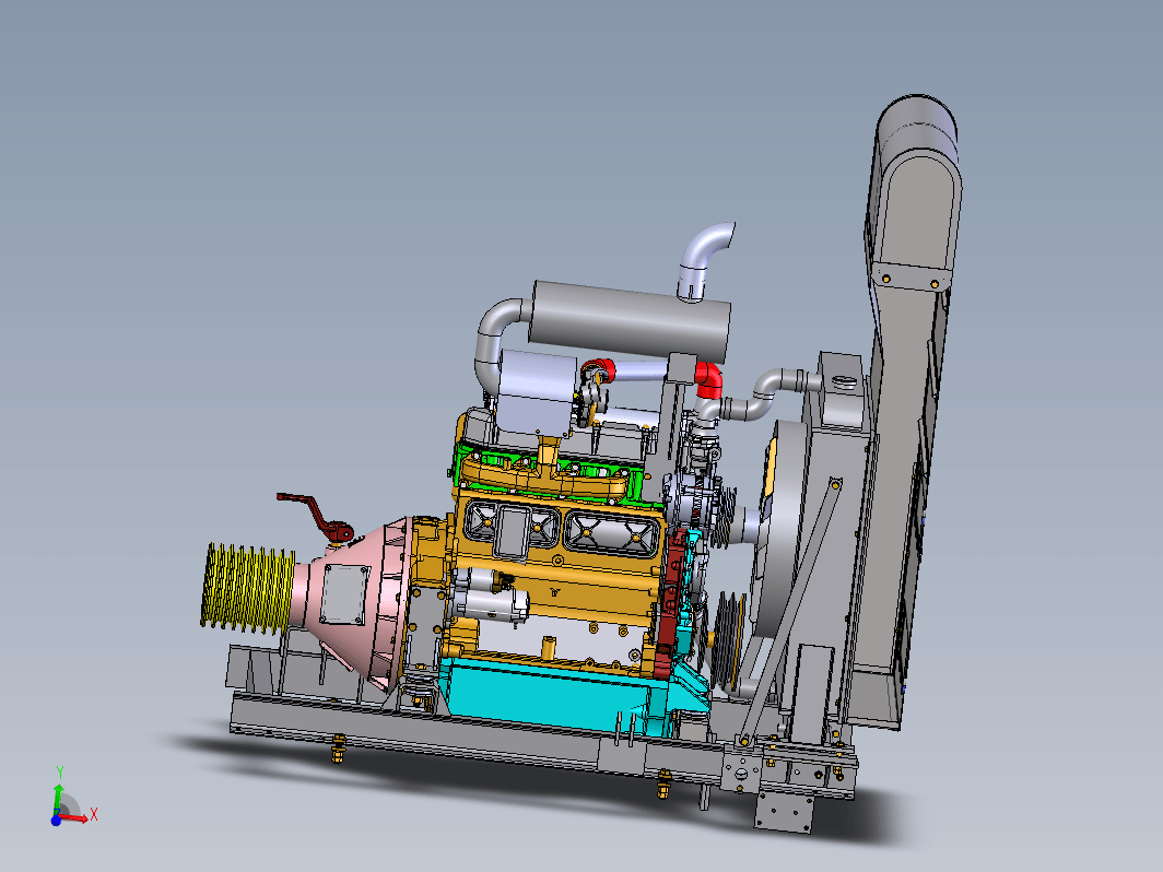 玉柴柴油发动机(YC4112ZLQ)3D模型图纸 solidworks设计