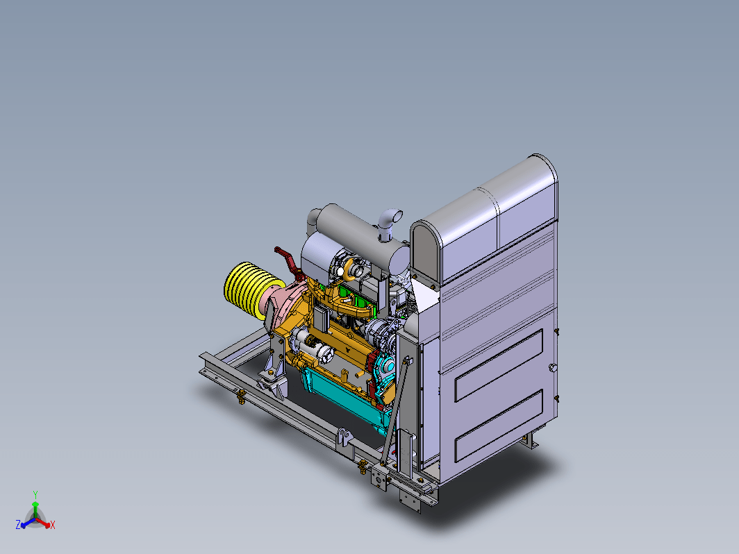 玉柴柴油发动机(YC4112ZLQ)3D模型图纸 solidworks设计
