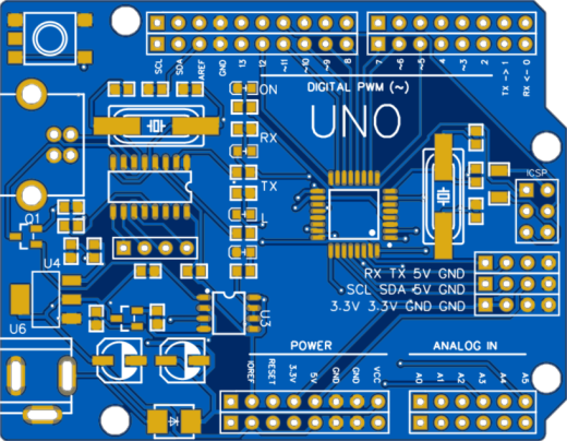 Arduino Uno R3 (CH340)开发板结构缩略图