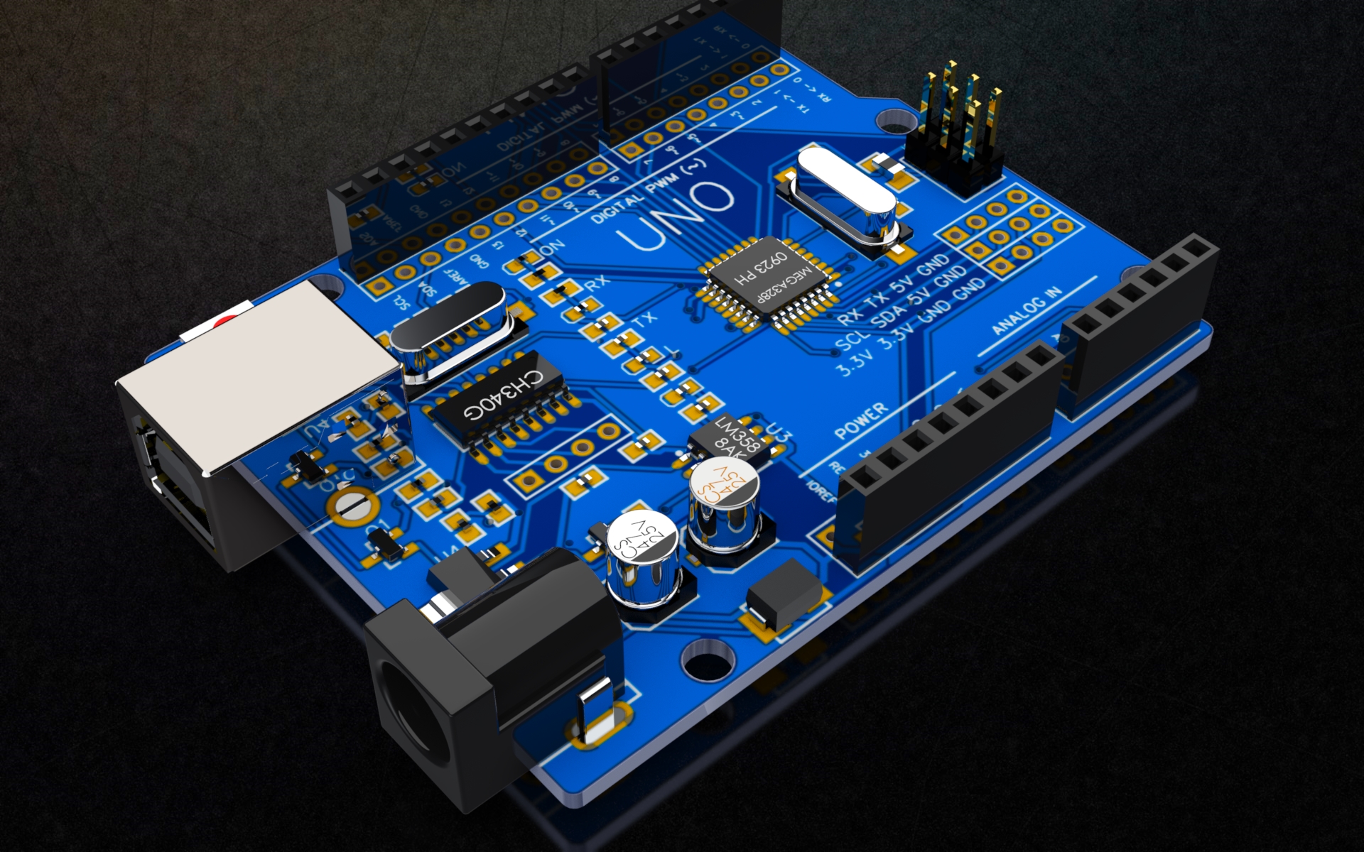 Arduino Uno R3 (CH340)开发板结构