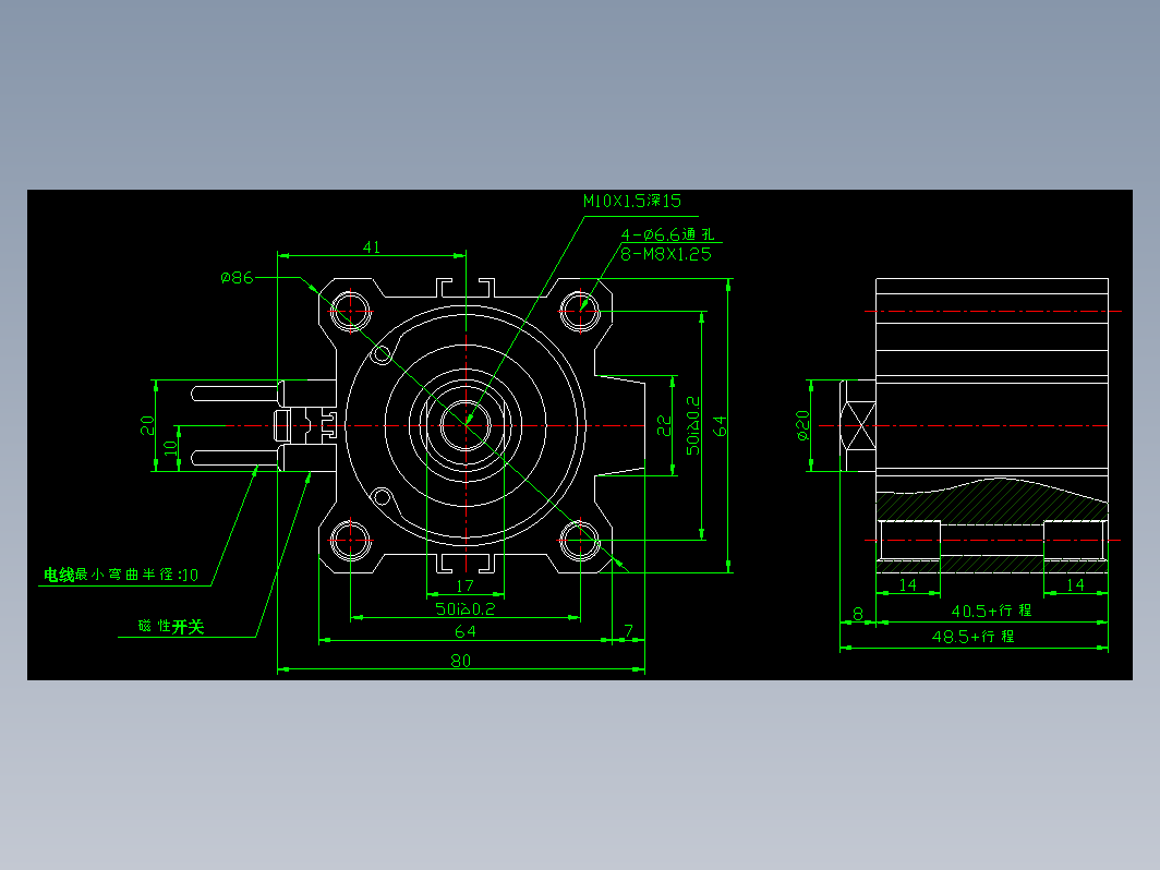 气缸 CDQ2A50