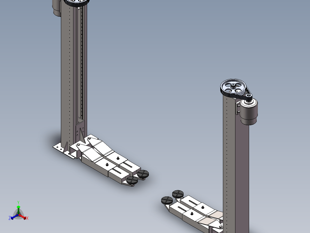 双柱机械式汽车举升机设计三维SW2012带参+CAD+说明书