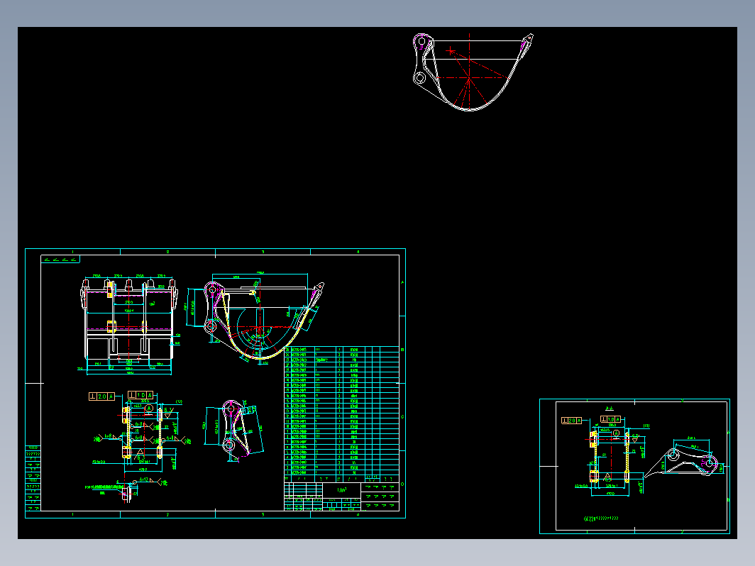 1.0m³岩石挖斗挖斗设计