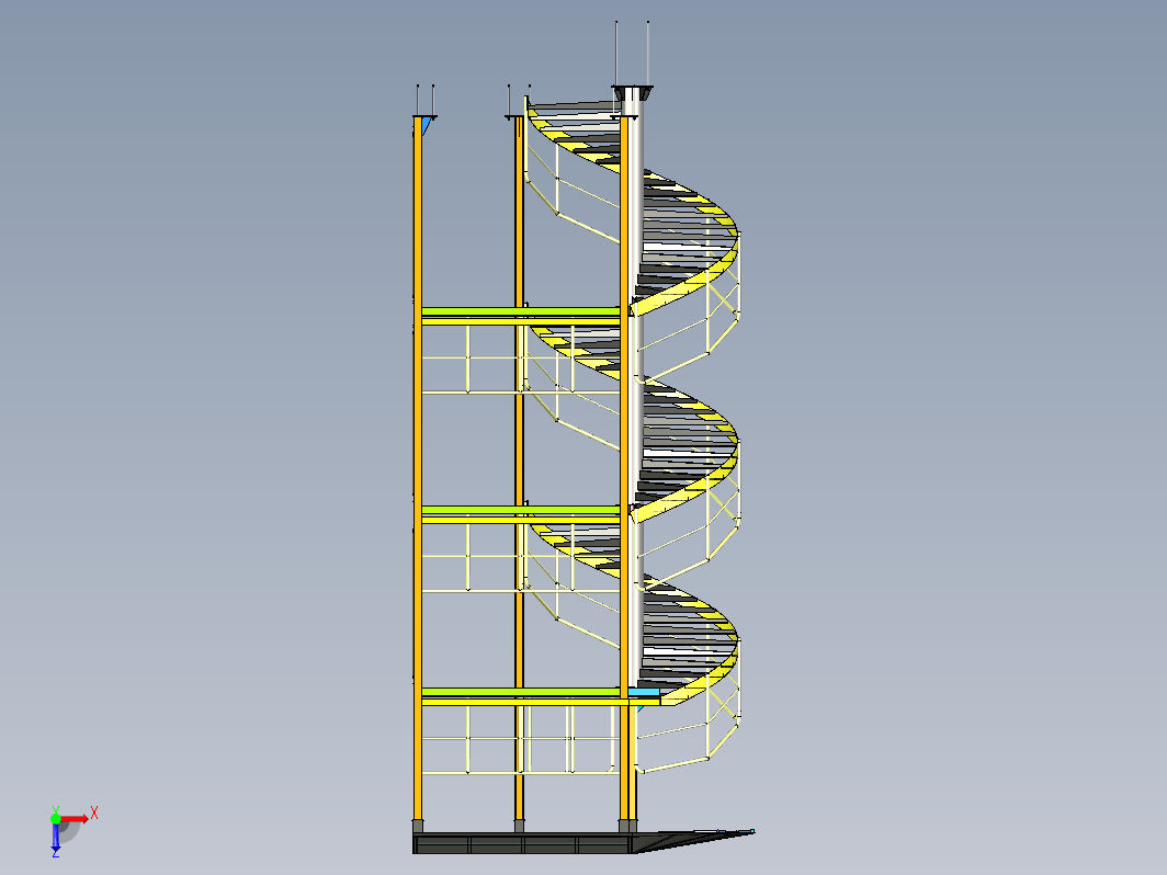 三层螺旋楼梯 3-level spiral staircase