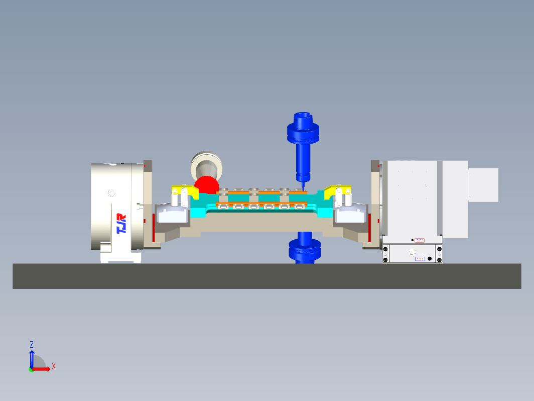 不锈钢按钮四轴夹具图