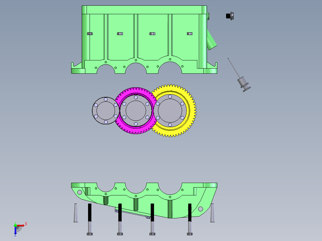 两级圆柱直齿轮斜齿轮减速器sw+cad