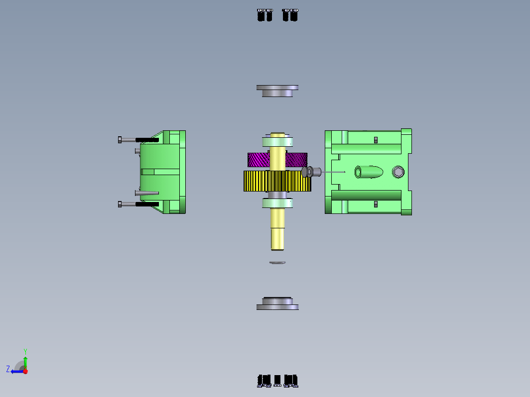 两级圆柱直齿轮斜齿轮减速器sw+cad