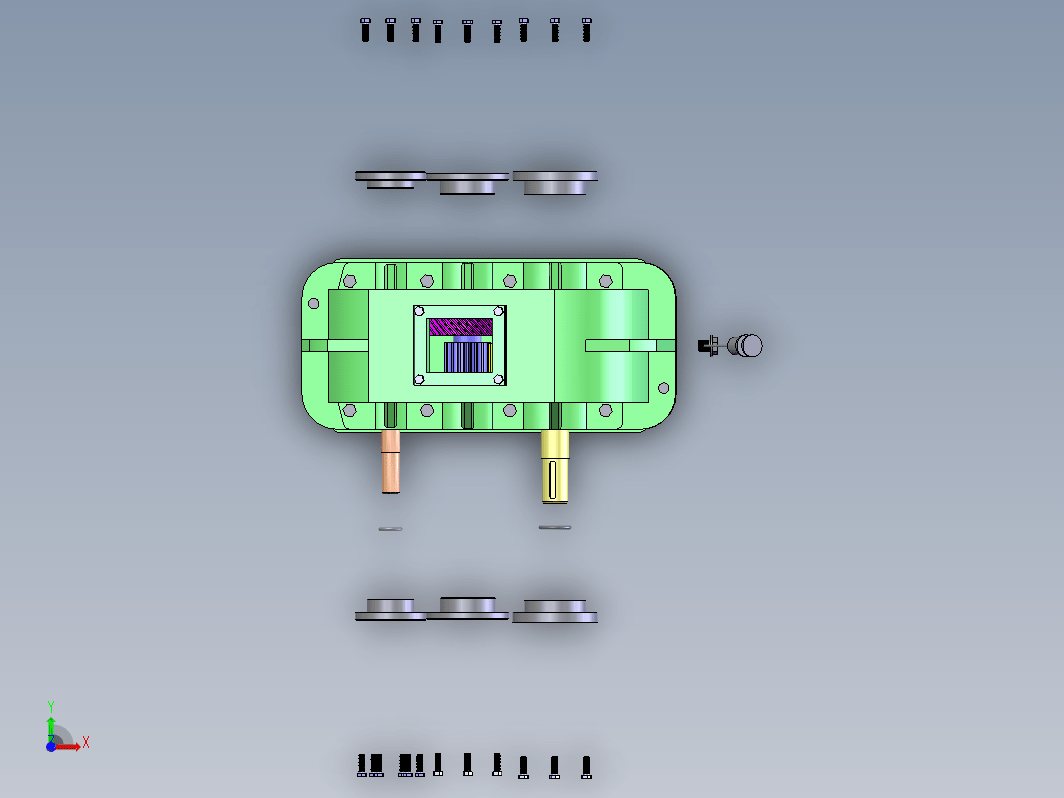 两级圆柱直齿轮斜齿轮减速器sw+cad