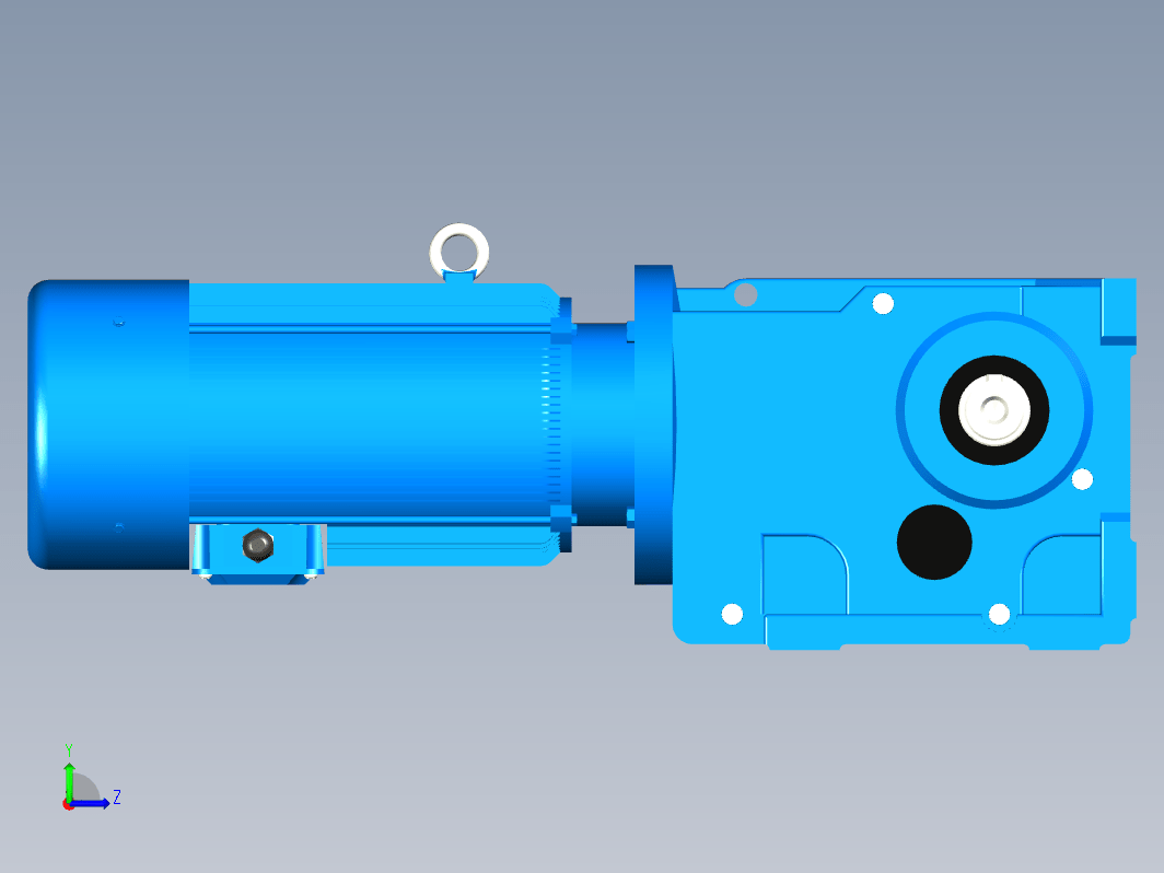 K47底脚轴伸式安装螺旋锥齿轮减速机[K47-YV0.25-6P-90.86-M2-90°-A+B]