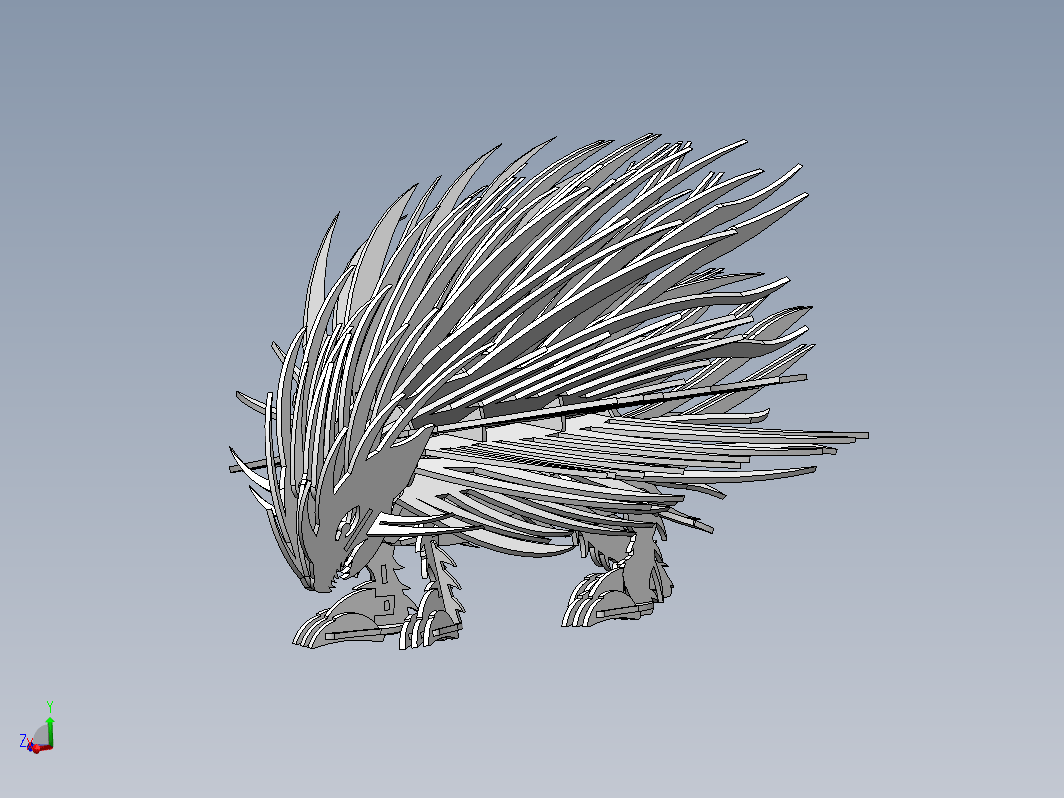 豪猪刺猬立体拼装模型3D图纸 Solidworks设计 附STEP IGS