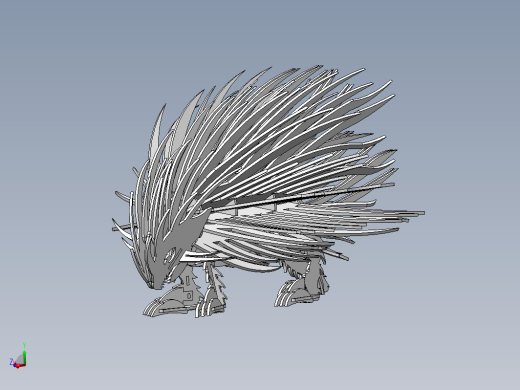 豪猪刺猬立体拼装模型3D图纸 Solidworks设计 附STEP IGS缩略图