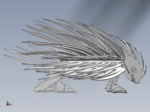 豪猪刺猬立体拼装模型3D图纸 Solidworks设计 附STEP IGS缩略图