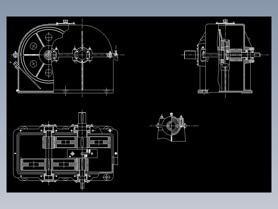一级减速机器装配图cad