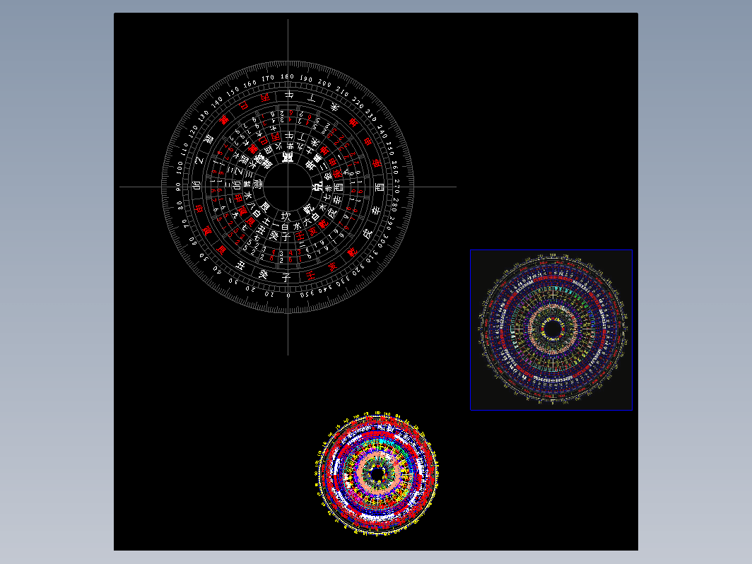 CAD画的风水盘，八卦罗盘