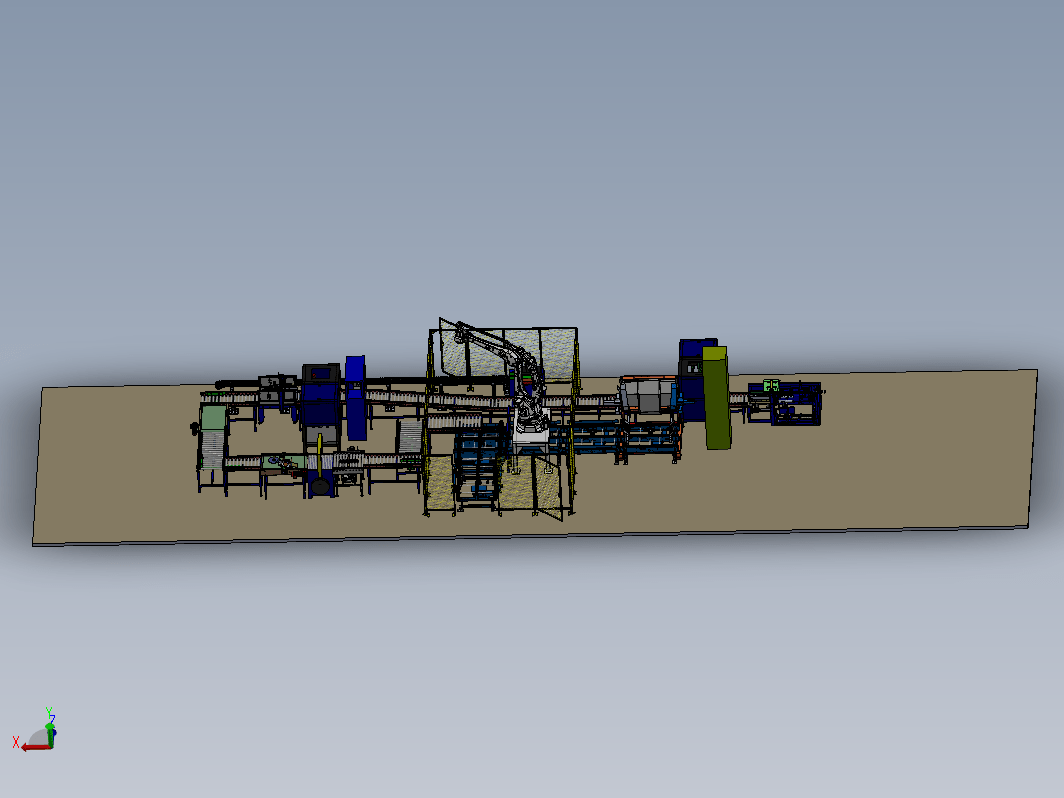 A15 后包装生产线（自动化装箱开箱输送贴标码垛流水线） 3D模型