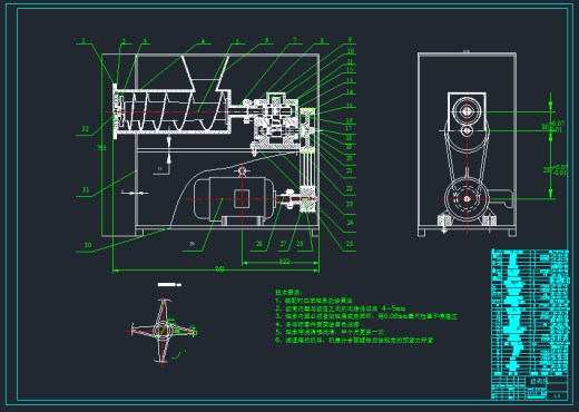 超市专用绞肉机二维模型设计（CAD+说明书）缩略图