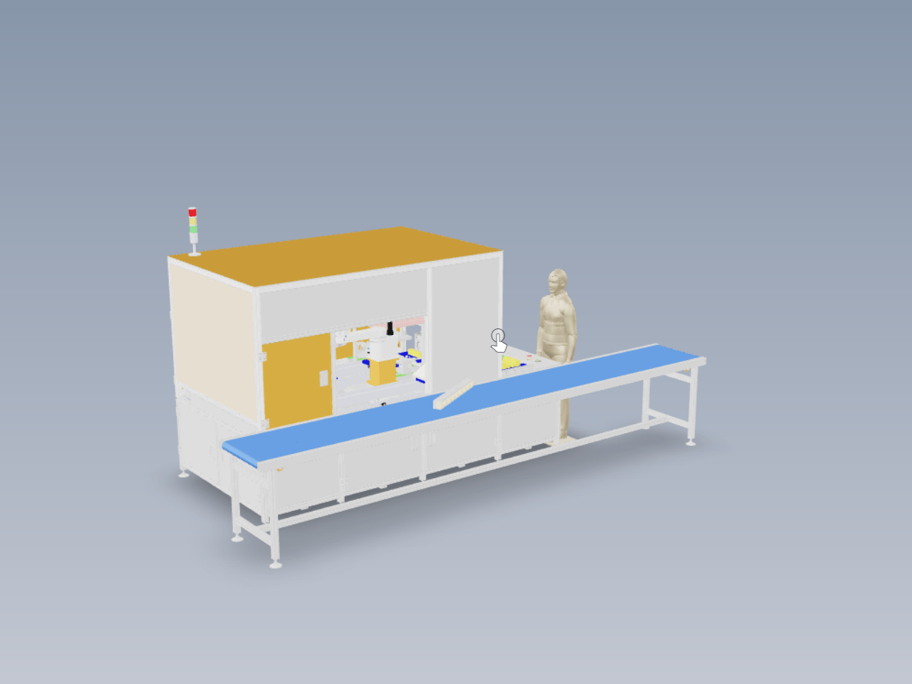 组装检测、侧面锁螺丝、压合、搬运自动倍速链线 3D模型（SolidWorks_ProE设计，提供step(stp)文件）