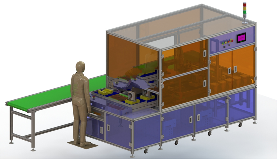 组装检测、侧面锁螺丝、压合、搬运自动倍速链线 3D模型（SolidWorks_ProE设计，提供step(stp)文件）
