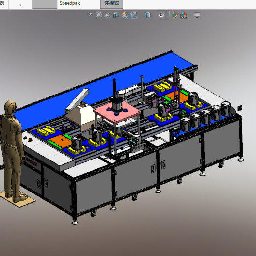 组装检测、侧面锁螺丝、压合、搬运自动倍速链线 3D模型（SolidWorks_ProE设计，提供step(stp)文件）缩略图