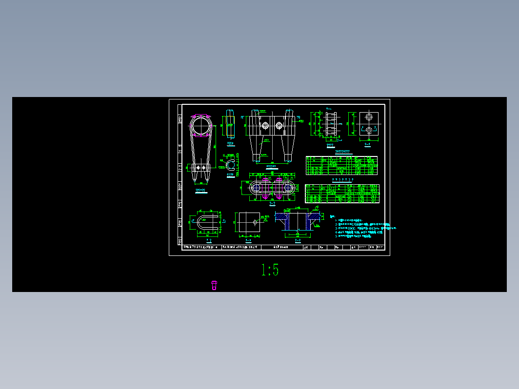 吊索夹具构造图cad图纸