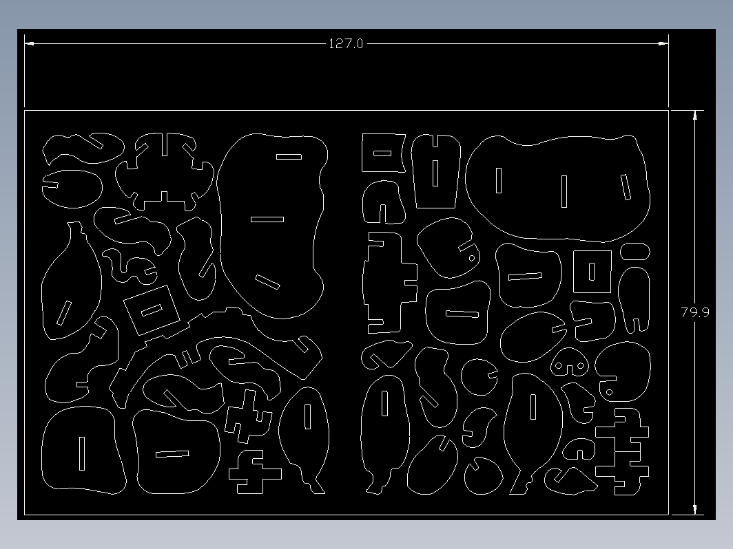 生肖猪激光切割立体拼图图纸 dwg格式