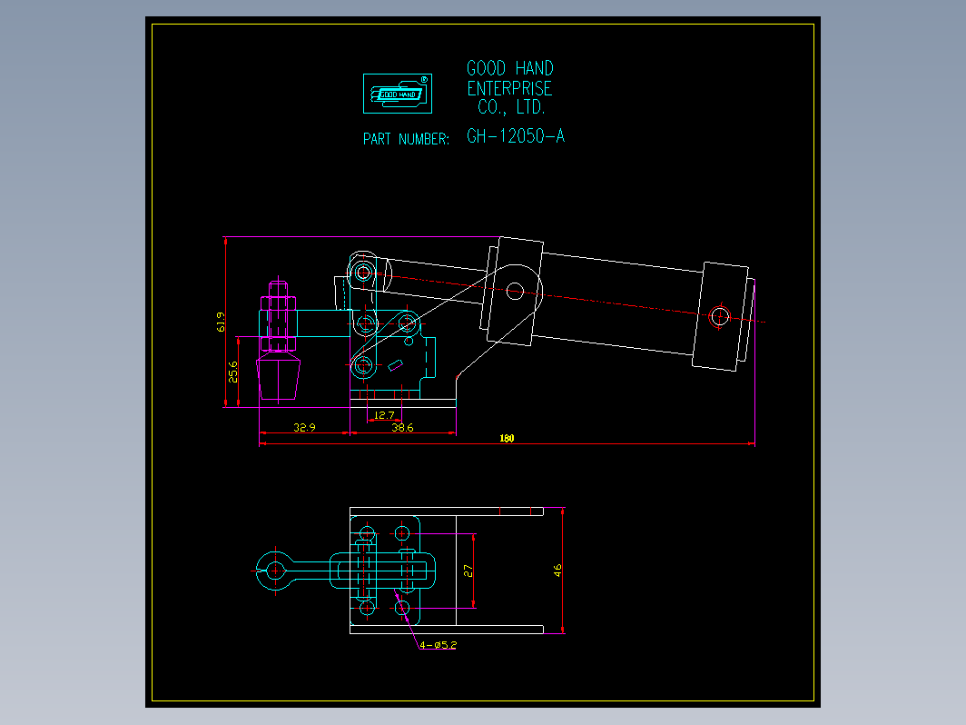 气动夹钳肘夹-q-12050