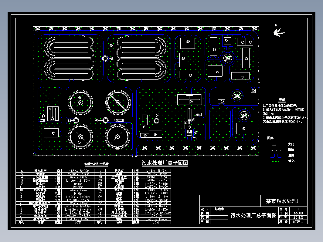 污水处理厂总平面图