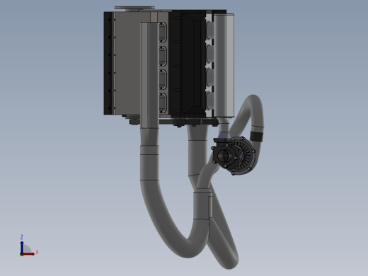 单涡轮V8发动机简易模型3D图纸+Solidworks设计缩略图