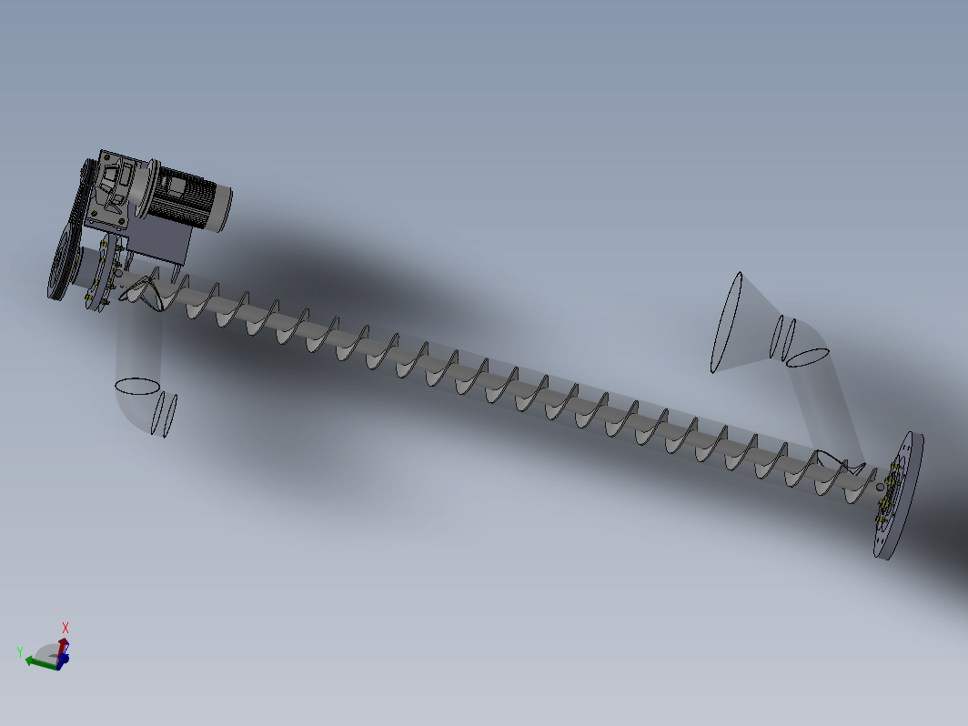 垂直螺旋输送机三维SW2016带参+CAD+说明书