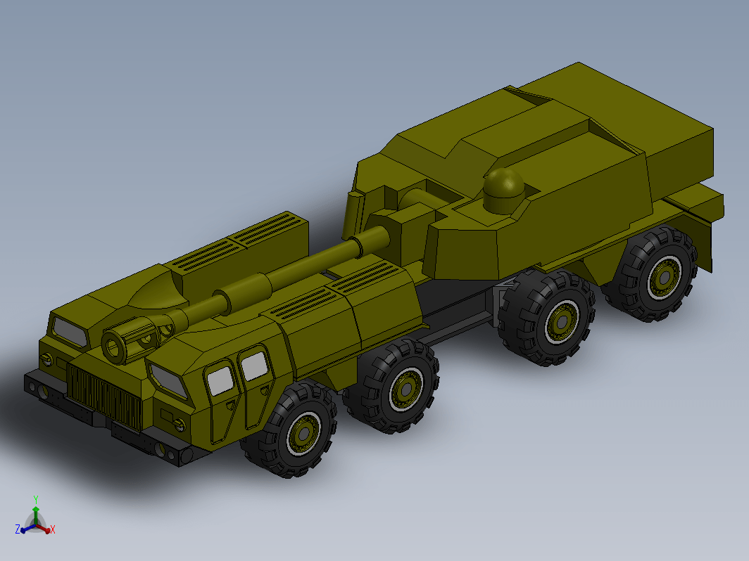 SAU 2-Topola火炮车玩具模型