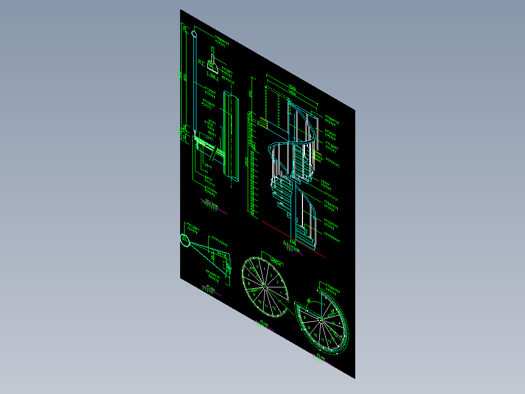 15个弧形楼梯CAD施工详图（含国外刚螺旋楼梯）