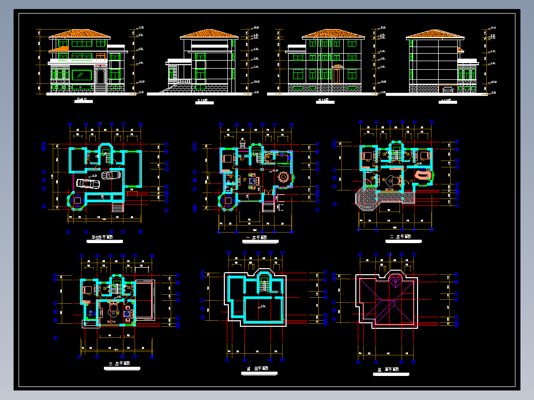 月亮湾别墅建施图