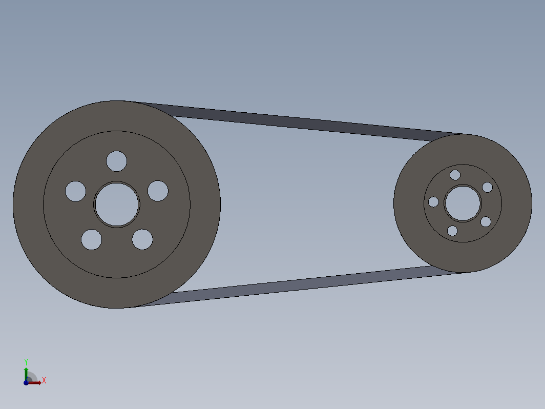 两个滑轮和V皮带组合