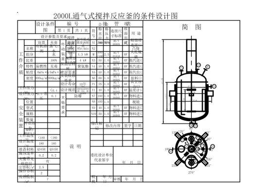 2000L通气式搅拌反应釜的设计CAD+说明书缩略图