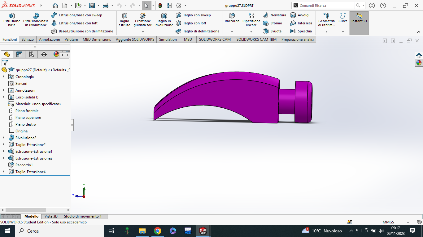 SolidWorks 中的锤头