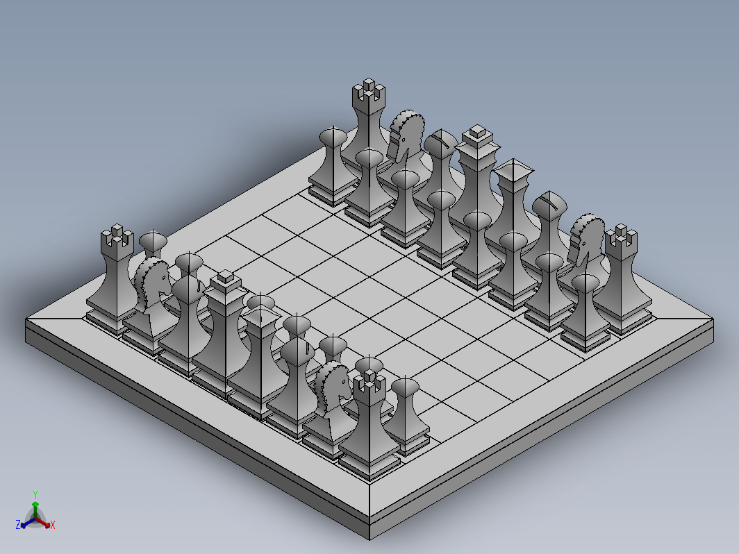 国际象棋模型3D图 多种格式