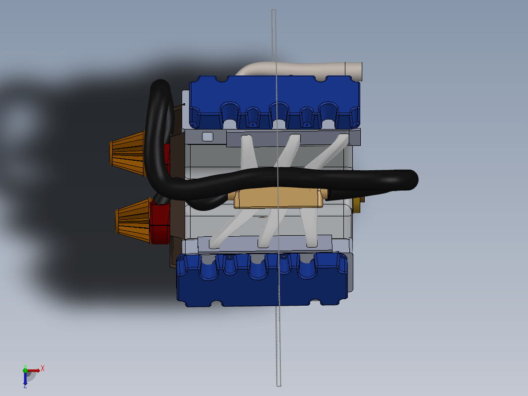 简易V6发动机Ene三维建模图纸 Solidworks设计