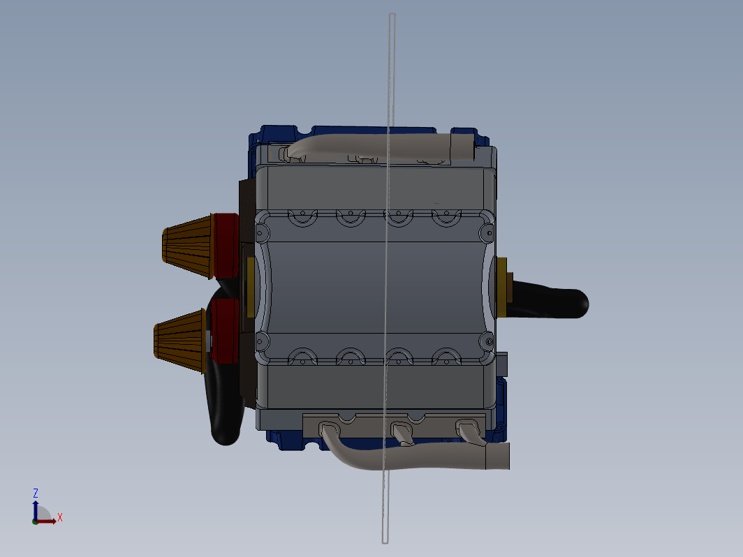 简易V6发动机Ene三维建模图纸 Solidworks设计