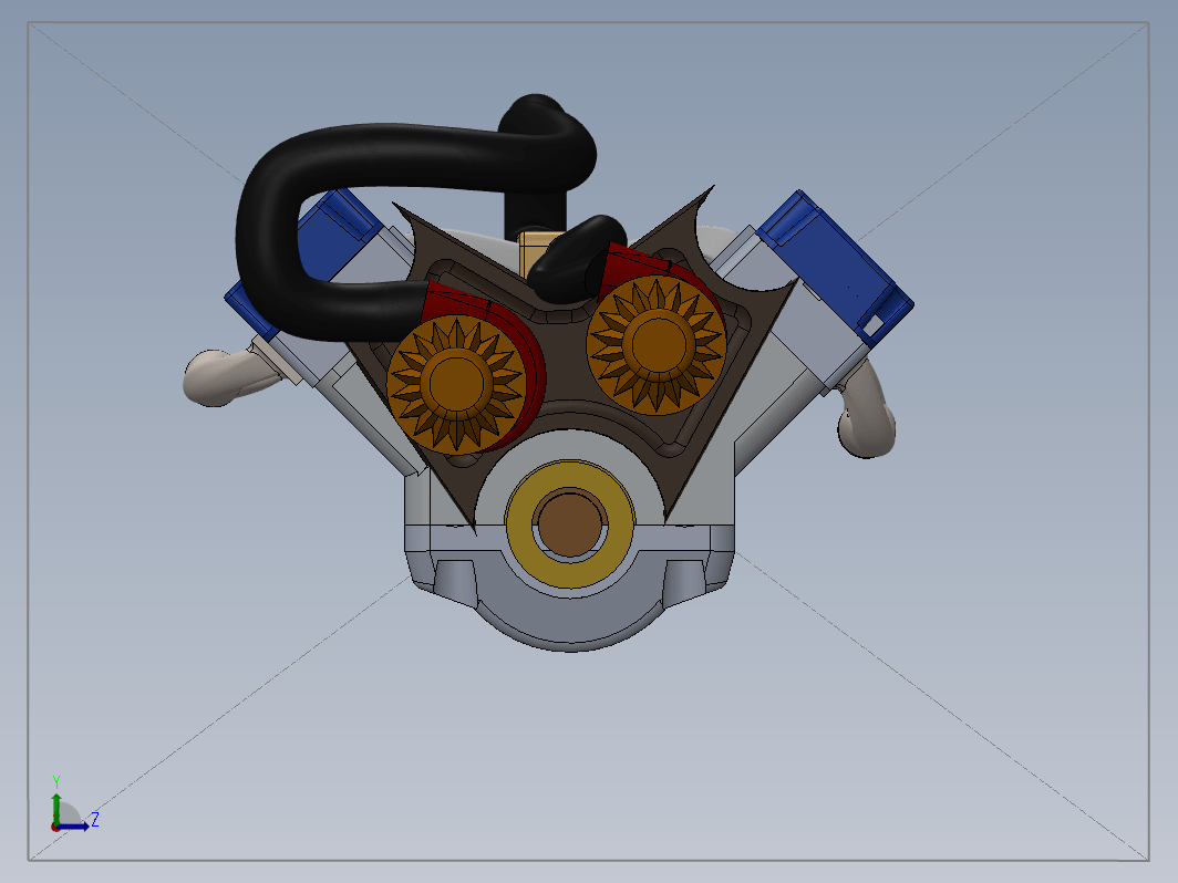 简易V6发动机Ene三维建模图纸 Solidworks设计