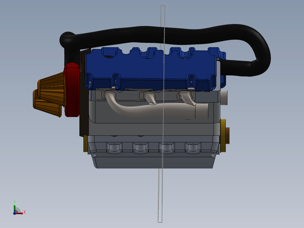 简易V6发动机Ene三维建模图纸 Solidworks设计