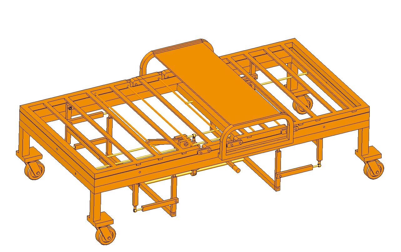 多功能医用护理床的设计三维Step+CAD+说明书