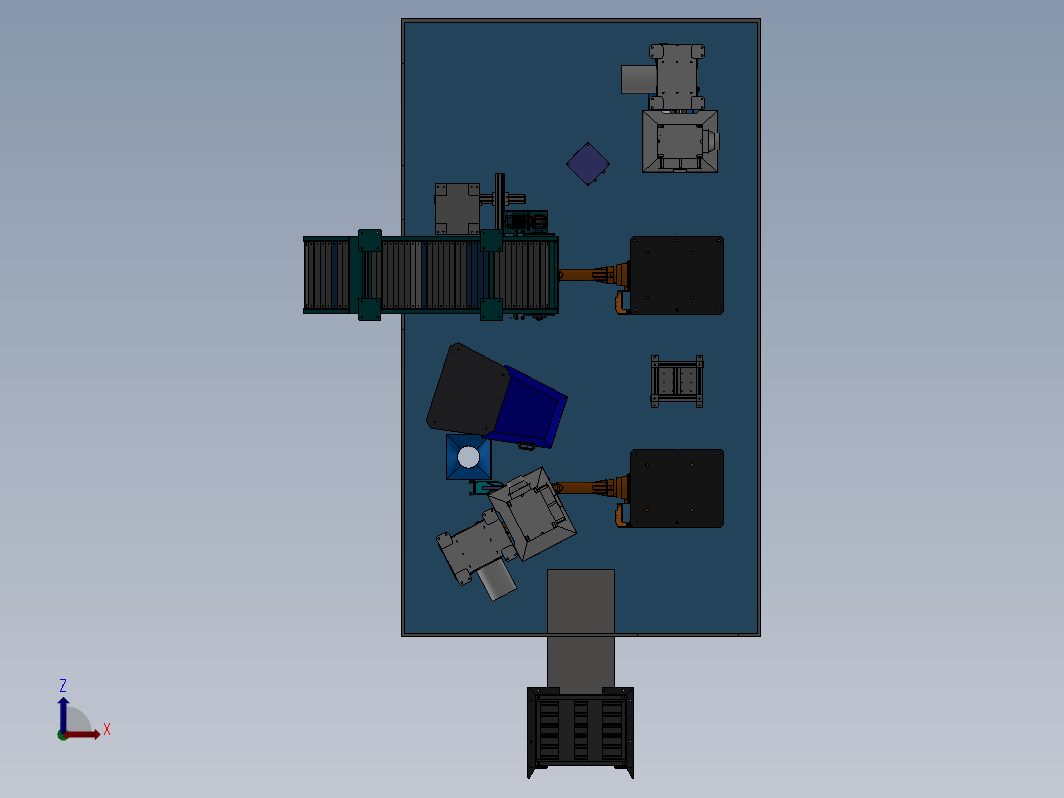 二台机器人抓插齿流水线打磨工作站