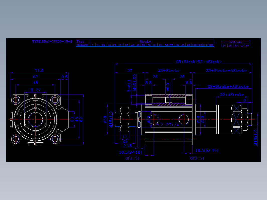 SDA气缸 83-SDAJ-50-BZW