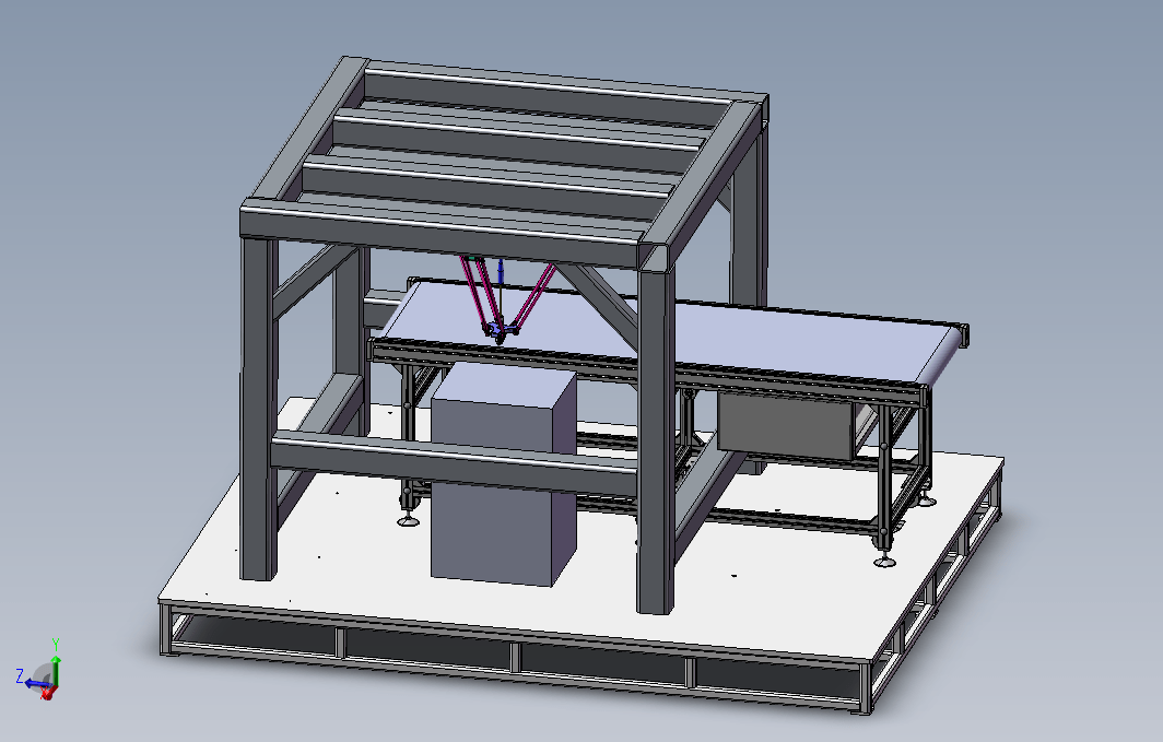 B06-并联机器人分拣工作站3D模型