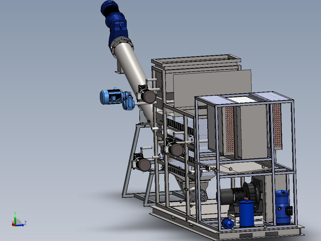 撬装式热泵污泥干化一体机3D+CAD