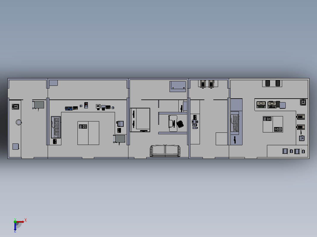 5间房间模型