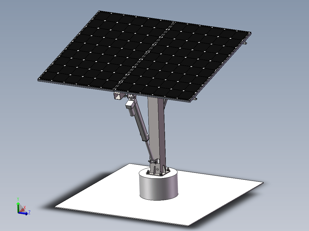 双轴跟踪光伏支架三维SW2019带参