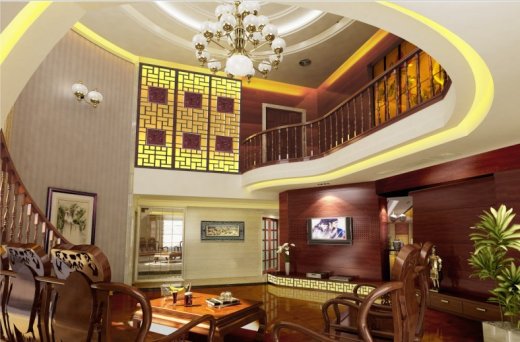 中式别墅施工图附加效果图的CAD图缩略图